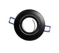 Porta faretto ad incasso orientabile per cantrosoffitto supporto tondo per faretti in alluminio vari colori P12-gu10 (Nero) E34