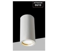 OISE ART STORE Trade Shop - Porta Faretto Applique da Soffitto in Gesso Verniciabile Cilindro Gu10 Gs-c140-t