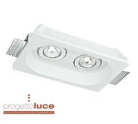 Porta faretto Doppio Rettangolare Incasso Gesso Doppia Lampada GU10 Orientabile [EEK: A+]