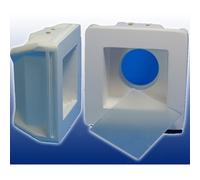 PORTA FARETTO FISSO IN GESSO AD INCASSO LED QUADRATO CON VETRO GU10 12X12 CM