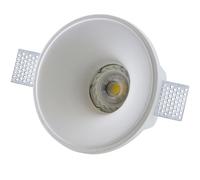 PORTA FARETTO FISSO IN GESSO AD INCASSO LED ROTONDO GU10 14X14CM