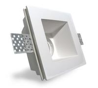 PORTA FARETTO FISSO IN GESSO AD INCASSO PER LAMPADINE GU10 LED QUADRATO 12X12 CM