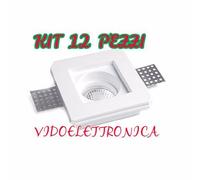 PORTA FARETTO IN GESSO CERAMICO A SCOMPARSA PER LAMPADE A LED UNIVERSALE 12 PEZZ