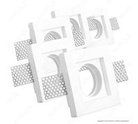 Porta Faretto in GESSO da Incasso Portafaretti Lampadine LED GU10 R7s E14 Vetro