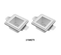 PORTA FARETTO IN GESSO QUADRATO FARETTO BIANCO INCASSO VERNICIABILE ATTACCO GU10 [EEK: A+++]