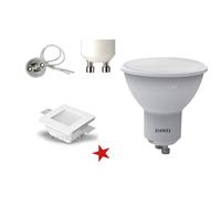 Porta faretto incasso in GESSO a scomparsa quadrato 12x12cm con vetro x gu10 [EEK: A++]