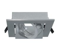 Porta faretto incasso silver quadrato doppia cornice orientabile LED GU10 MR16 [EEK: A+++]