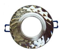 Porta Faretto tondo vetro rifinito moderno elegante taglio diamantato controsoffitto lampadine led GU10 (Specchio)