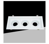PORTA FARETTO TRIPLO ORIENTABILE INCASSO BIANCO PER LAMPADINE GU10 GU5.3 P33-B3