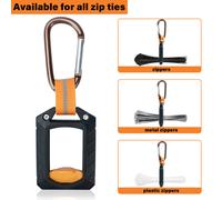 Porta fascette con cerniera, fascia riutilizzabile per organizer con fascette con cerniera, staffa per fascette per la disposizione delle fascette in filo metallico. (1 pezzo/nero)