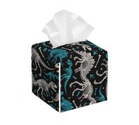 Porta fazzoletti a forma di scheletro di stegosauro - Porta fazzoletti quadrato decorativo - Simpatico organizer per fazzoletti in pelle PU per auto, bagno, camera da letto, ufficio, comodini, piano d