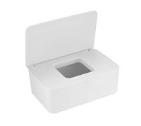 Porta Fazzoletti con Coperchio, Porta Tovaglioli, Scatola Porta Salviette, Rettangolare Portafazzoletti, Salviette Umidificate Dispenser per Bagno Ufficio Auto (Bianca)