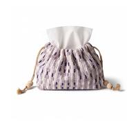 Porta fazzoletti Copertura multifunzionale for scatola di fazzoletti in tessuto con custodia multiuso in corda lino Estetica dell'ufficio(Purple)