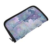Porta fazzoletti da appendere alla visiera parasole Dreamy Flowers viola blu portatovaglioli parasole con cinghie regolabili e cerniera Dispenser di fazzoletti ricaricabile per veicolo