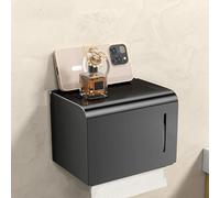 Porta fazzoletti da bagno in alluminio spaziale, scatola impermeabile non perforante per WC a parete, aumento della capacità universale per disegno di carta in rotolo, punzonatura/non punzonatura