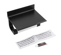 Porta fazzoletti da parete in alluminio per bagno, cucina, camera da letto, facile installazione adesiva, senza foratura, con ripiano per telefono, chiavi, gioielli (nero)