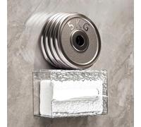 Porta fazzoletti da parete per scatola di fazzoletti con motivo ghiacciaio, organizer per bagno e cucina, con apertura a forma di U, design in plastica trasparente, 12 x 9 x 17 cm