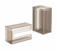 Porta Fazzoletti, Dispenser in PET, Trasparente + Grigio fumo
