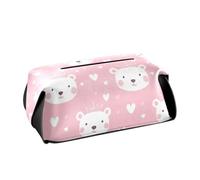 Porta fazzoletti in pelle da appendere alla visiera del tovagliolo riutilizzabile dispenser di fazzoletti cartone animato carino bianco San Valentino orso