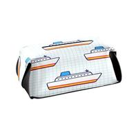 Porta fazzoletti in pelle Porta tovaglioli da appendere con cinghie regolabili e cerniera Accessori auto ricaricabili Cartoon White Big Ship