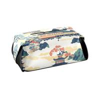 Porta fazzoletti in pelle Porta tovaglioli da appendere con cinghie regolabili e cerniera Dispenser di fazzoletti ricaricabile Architettura giapponese