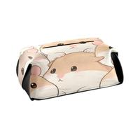 Porta fazzoletti in pelle Porta tovaglioli da appendere con cinghie regolabili e cerniera Scatola dispenser di fazzoletti riutilizzabile Simpatico criceto Cartoon