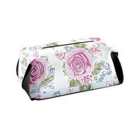 Porta fazzoletti in pelle Porta tovaglioli da appendere visiera parasole con cinghie regolabili e cerniera Dispenser di fazzoletti riutilizzabile Retro Rose antiche Pesca