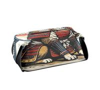 Porta fazzoletti in pelle Porta tovaglioli da appendere visiera parasole con cinghie regolabili e cerniera Dispenser di fazzoletti riutilizzabile Oceano giapponese Onde del mare Samurai Cane