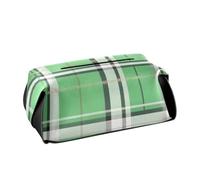 Porta fazzoletti in pelle Porta tovaglioli da appendere visiera parasole con cinghie regolabili e cerniera Scatola dispenser di fazzoletti ricaricabile Nero Bianco Verde Plaid a scacchi