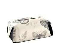 Porta fazzoletti in pelle Porta tovaglioli da auto da appendere con cinghie regolabili e cerniera Accessori auto riutilizzabili Foglia Insetto Farfalla Marrone Retro