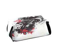 Porta fazzoletti in pelle Porta tovaglioli da auto da appendere con cinghie regolabili e cerniera Dispenser automatico di tessuto riutilizzabile Foglie d'acero rosso Samurai giapponese
