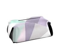 Porta fazzoletti in pelle Porta tovaglioli da auto da appendere con cinghie regolabili e cerniera Scatola dispenser di fazzoletti ricaricabile Le morbide geometrie di verde menta