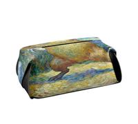 Porta fazzoletti in pelle Porta tovaglioli da auto da appendere con cinghie regolabili e cerniera Scatola dispenser di fazzoletti ricaricabile Van Gogh's Starry Night Capybaras