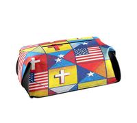 Porta fazzoletti in pelle Porta tovaglioli da auto da appendere con cinghie regolabili e cerniera Scatola dispenser di fazzoletti riutilizzabile Bandiera Croce