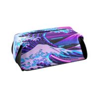 Porta fazzoletti in pelle Porta visore tovagliolo appeso con cinghie regolabili e cerniera Accessori auto ricaricabili Onde