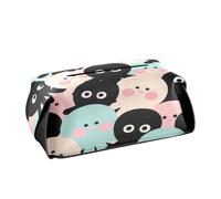 Porta fazzoletti in pelle Porta visore tovagliolo appeso con cinghie regolabili e cerniera Scatola dispenser di fazzoletti ricaricabile Cartoon Carini polipodi Multicolore