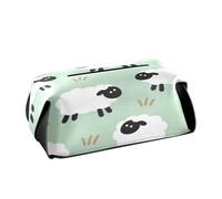 Porta fazzoletti in pelle Portasovaglioli da appendere con cinghie regolabili e cerniera Dispenser automatico di tessuto riutilizzabile Carino Cartoon White Sheep