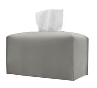 Porta fazzoletti in pelle PU per scatole quadrate di fazzoletti e rotoli di carta, funzionale ed elegante per l'uso in più ambienti (grigio chiaro)