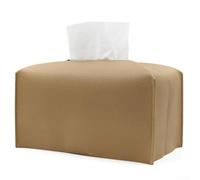 Porta fazzoletti in pelle PU per scatole quadrate di fazzoletti e rotoli di carta, funzionale ed elegante per l'uso in molteplici ambienti (giallo)