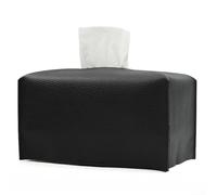 Porta fazzoletti in pelle PU per scatole quadrate di fazzoletti e rotoli di carta, funzionale ed elegante per l'uso in più ambienti (nero)
