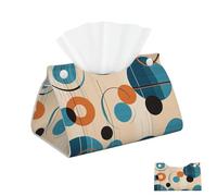 Porta fazzoletti in pelle PU, porta fazzoletti rettangolare, porta fazzoletti Echo Shapes & Circles, porta fazzoletti decorativo, porta carta per bagno e ufficio, 7,9" L x 4,9" W x 4,5" H