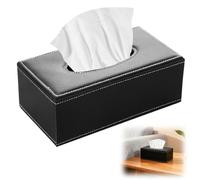 Porta Fazzoletti In Pelle Rettangolare, 24×12×9.5 CM, Nero Portafazzoletti, Boden Verstärkt Mit Magneten, Scatola di Fazzoletti In Pelle PU, Moderne ed Elegante, per Ufficio, Auto, Haus, Hotel