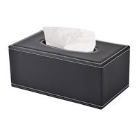Porta fazzoletti in Pelle,Rettangolare Porta Fazzoletti,Scatola Fazzoletti Moderne,Boden verstärkt mit Magneten,passend für Haus,Hotel, Restaurant,Büro,Auto,Nera