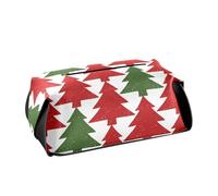 Porta fazzoletti in pelle rossa e verde con albero di Natale, per tovaglioli da bagno e auto, 24 x 13 x 9 cm