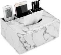 Porta fazzoletti in Pelle, Scatola di fazzoletti Cosmetici, Porta Fazzoletti Rettangolare, Portatovaglioli Nero in Pelle, Distributore di Fazzoletti con Coperchio, per Il Bagno dell'Home Office（marmo）