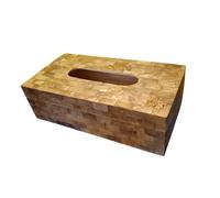 Porta fazzoletti moderno in madre perla dorato