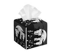 Porta fazzoletti musicali Black Cats, porta fazzoletti in pelle quadrata, porta fazzoletti decorativo, porta fazzoletti impermeabile, organizer per bagno, casa e ufficio
