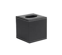 Porta fazzoletti quadrato in pelle PU, porta tovaglioli, distributore di carta for asciugamani, contenitore for ufficio domestico, cubo for arredamento casa e auto(Black)