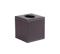 Porta fazzoletti quadrato in pelle PU, porta tovaglioli, distributore di carta for asciugamani, contenitore for ufficio domestico, cubo for arredamento casa e auto(Coffee)