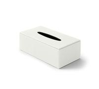 Porta Fazzoletti Rettangolare Atena - Vera Pelle Bianco - Eglooh